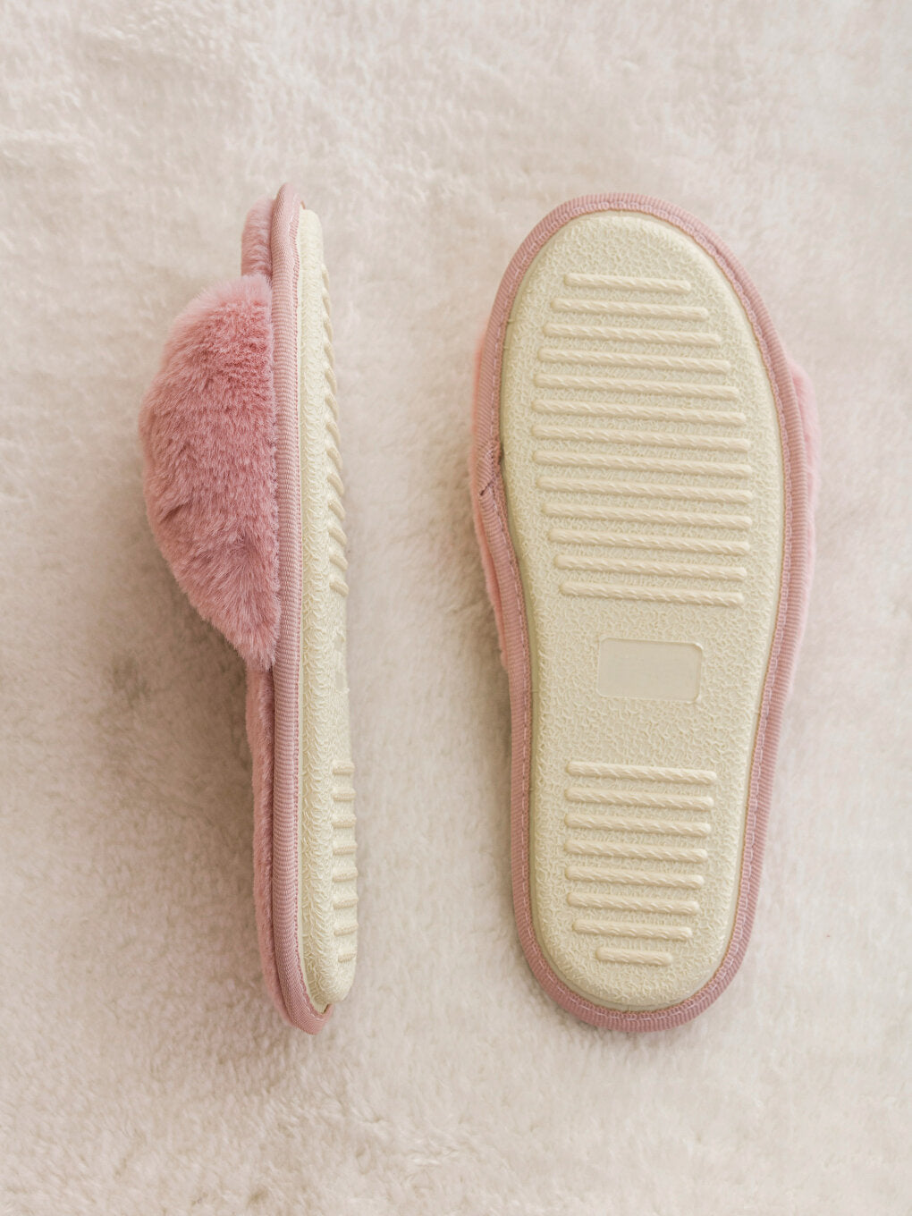 Single Band Plush Women House Slippers