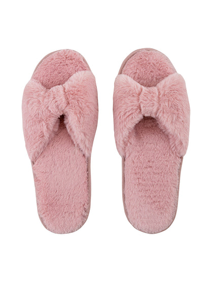 Single Band Plush Women House Slippers