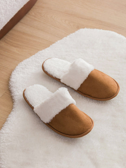 Front Closed Plush Women Home Slippers