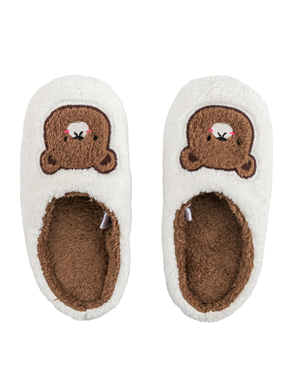 Plush Women's House Slippers with Embroidery Detail