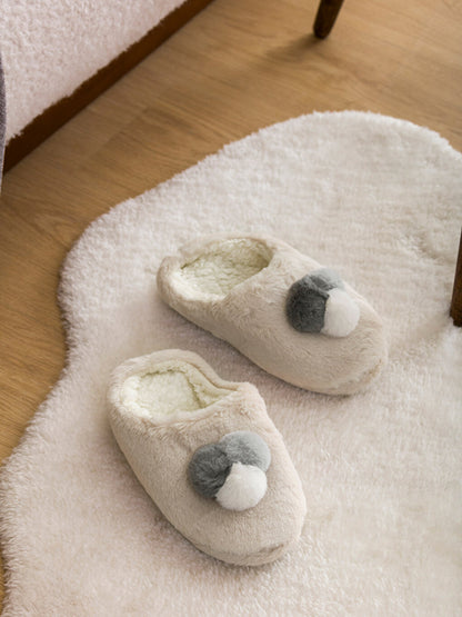 Front Closed Plush Women Home Slippers