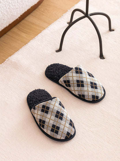 Plaid Patterned Men's Home Slippers