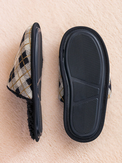 Plaid Patterned Men's Home Slippers