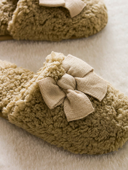 Women's House Slippers with Bow Detail