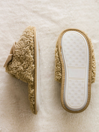 Women's House Slippers with Bow Detail