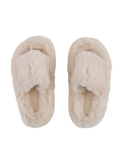 Single Band Plush Women House Slippers