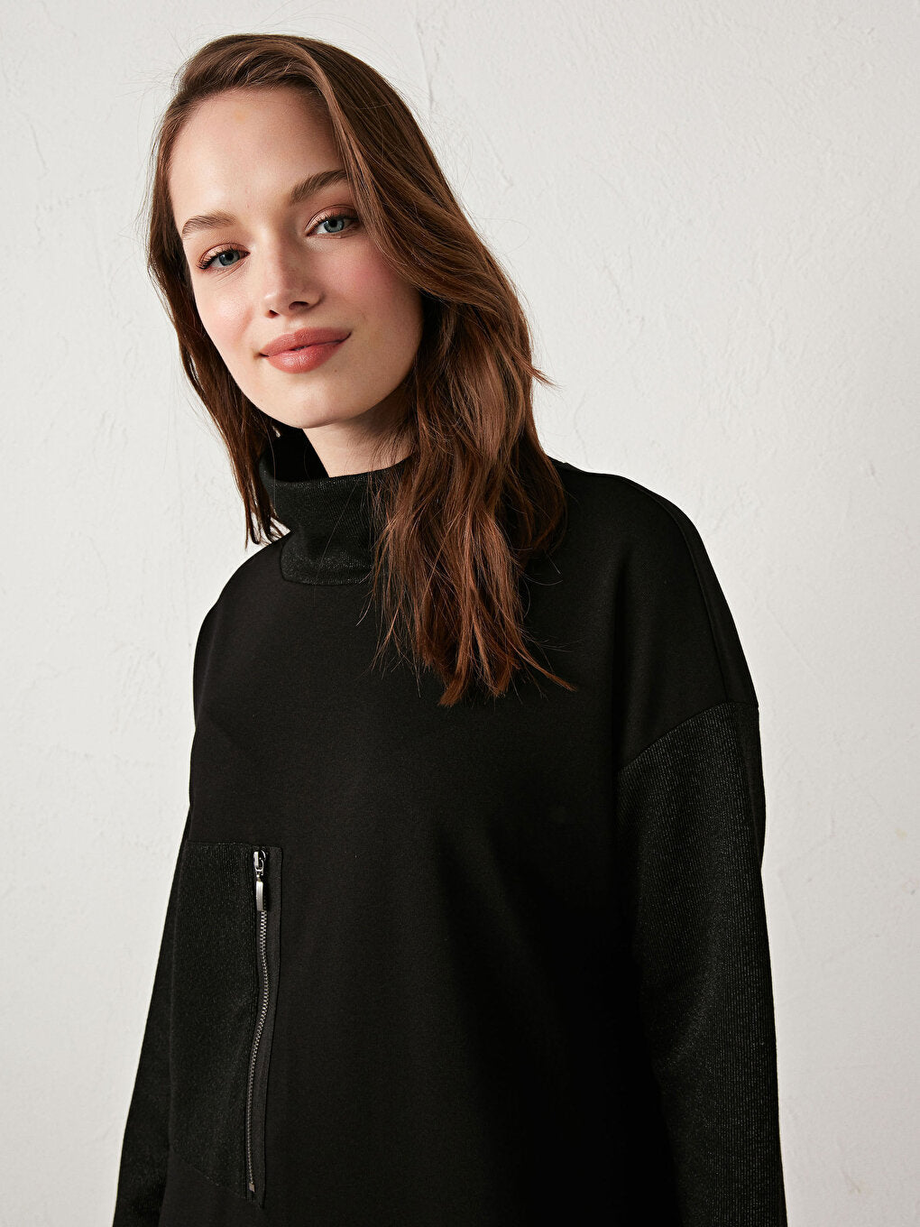 Turtleneck Zipper Detailed Tunic