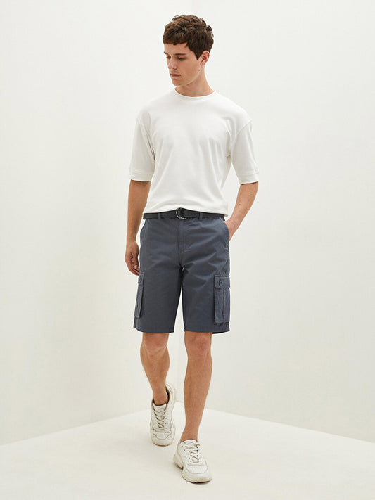 Standard Mold Belted Men's Shorts