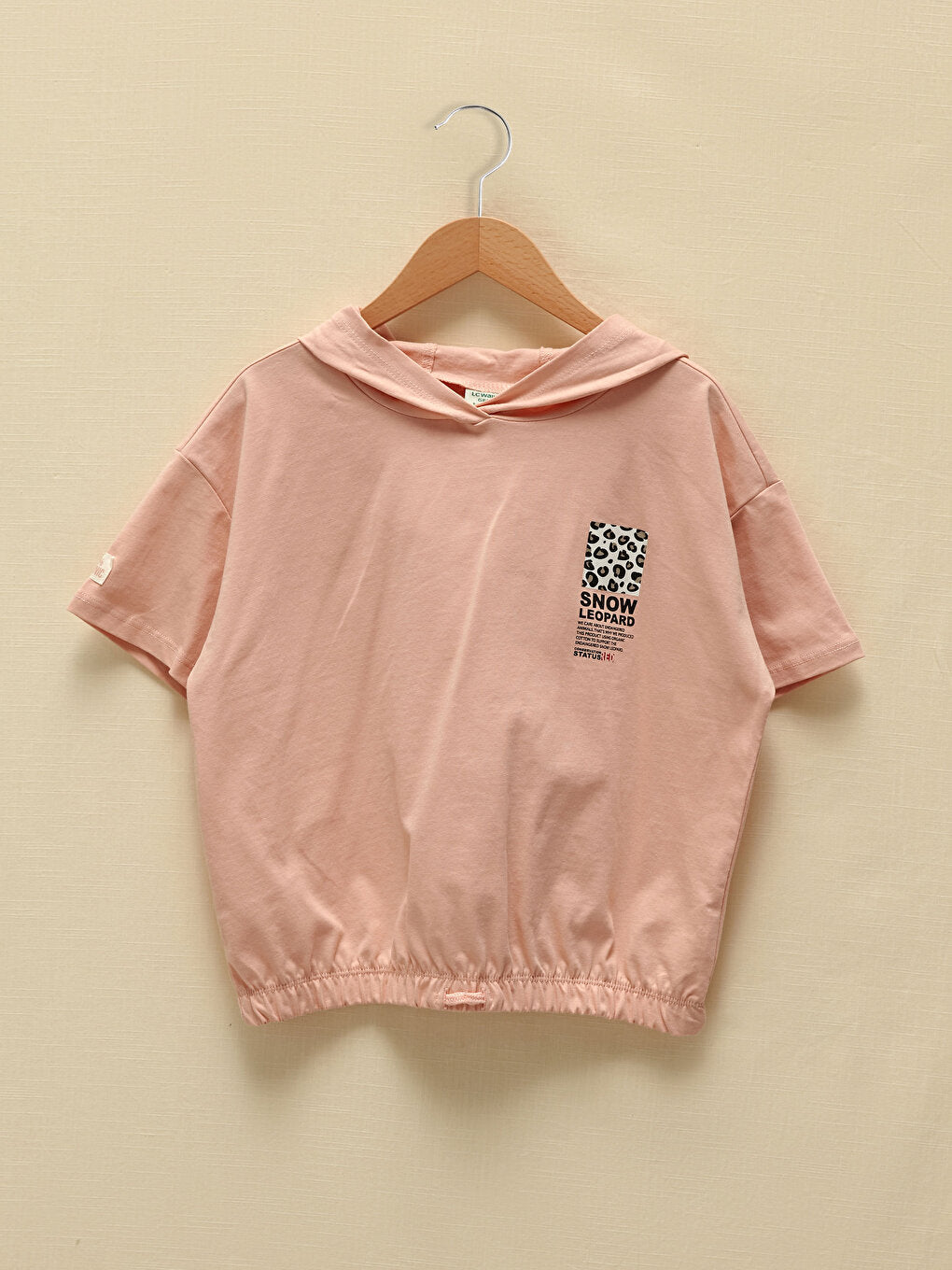 Hooded Printed Short Sleeve Organic Cotton Girls' Sweatshirt