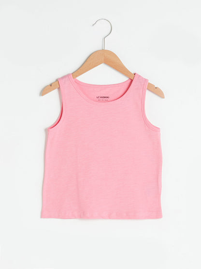 Crew Neck Basic Cotton Girl's Undershirt