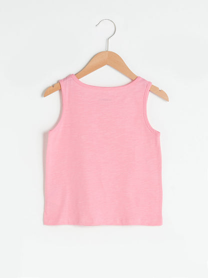 Crew Neck Basic Cotton Girl's Undershirt