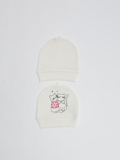 Cotton Printed Unisex Baby Beanie Set of 2