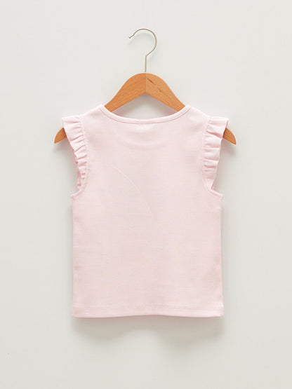 Crew Neck Basic Cotton Girl's Undershirt