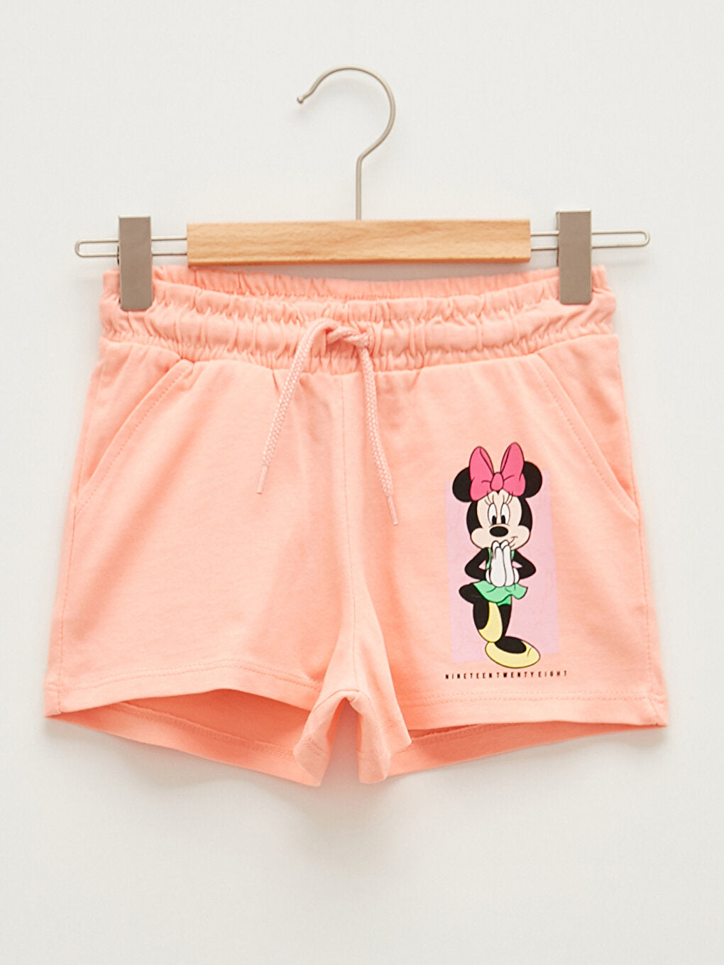 Elastic Waist Minnie Mouse Printed Girls' Shorts