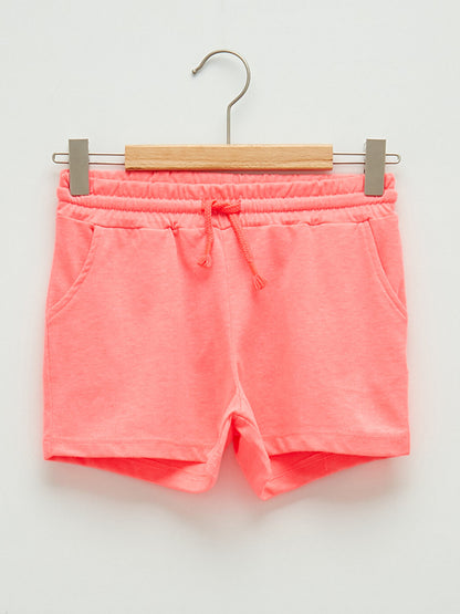 Basic Girls' Shorts with Elastic Waist