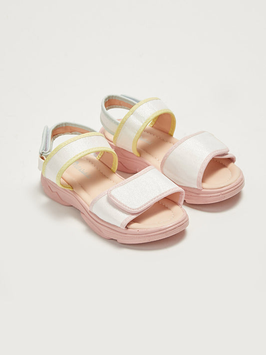 Double Striped Velcro Girls Sandals