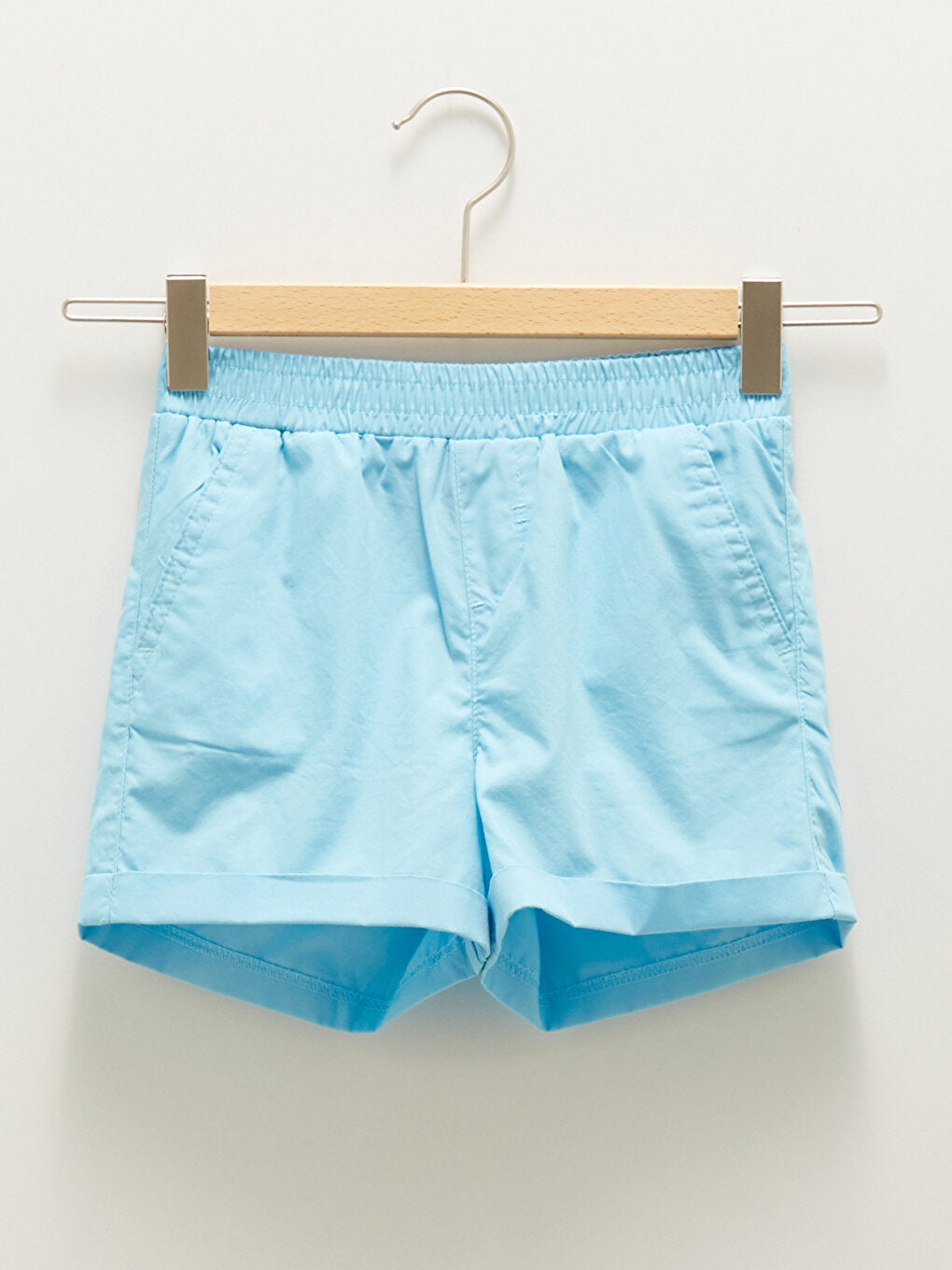 Basic Poplin Girl's Shorts with Elastic Waist