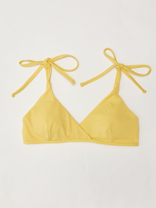 Plain Tie Detailed Women's Bikini Top