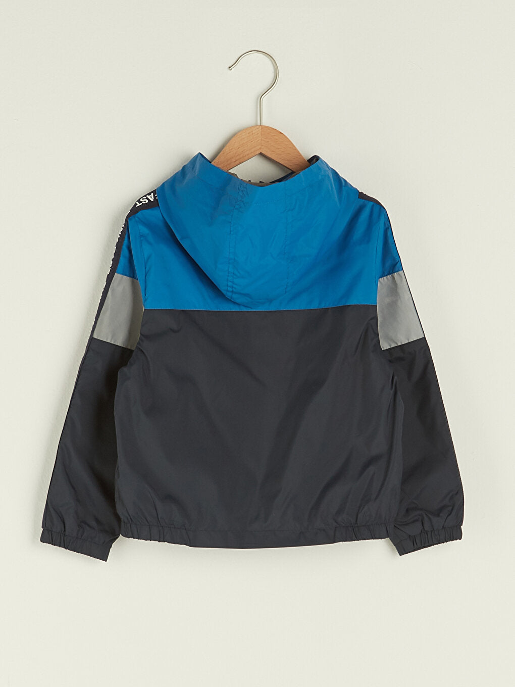 Hooded Boy's Thin Raincoat with Reflective Detail