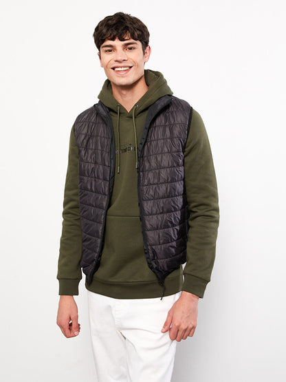 Slim Fit Stand Collar Men's Puffer Vest