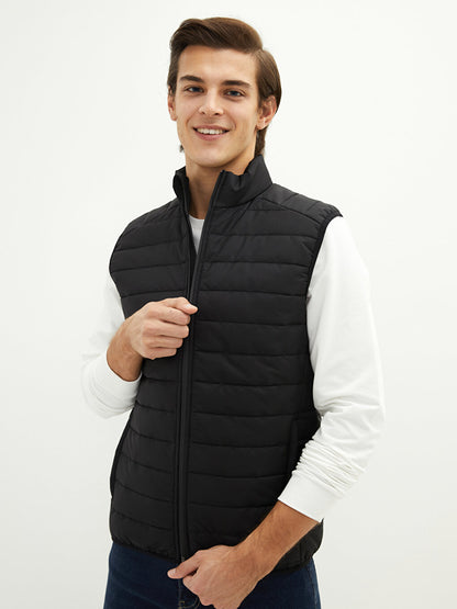 Slim Fit Stand Collar Men's Puffer Vest