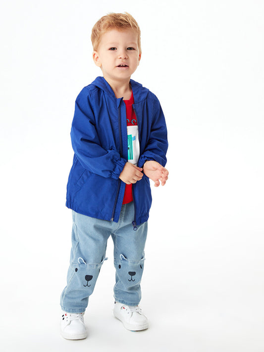 Hooded Long Sleeve Basic Baby Boy Zipper Coat