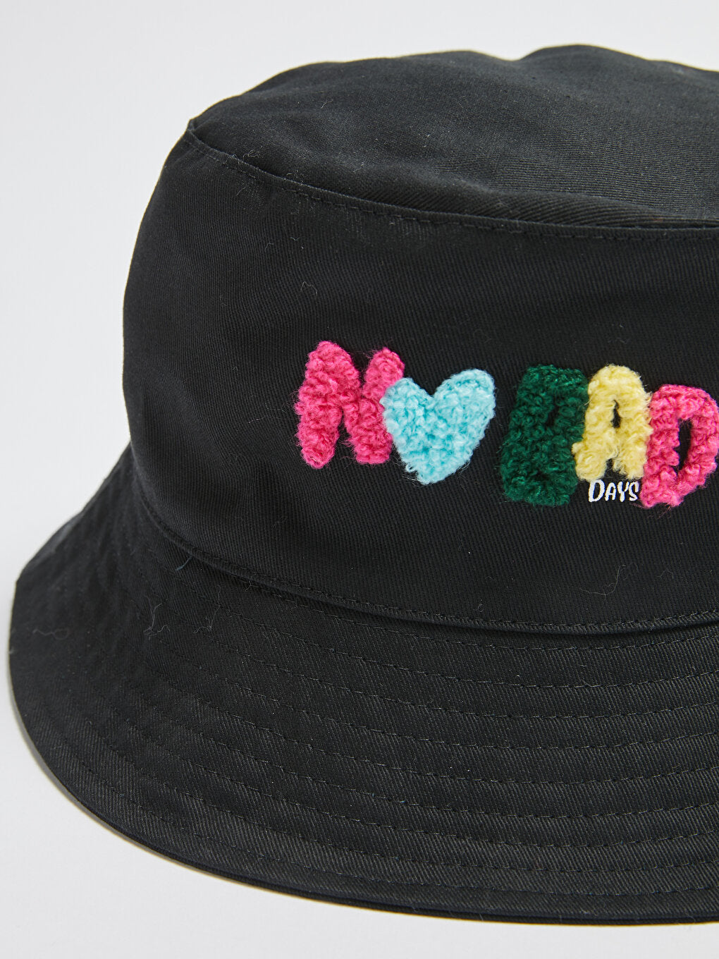 Girl's Slogan Embroidered Bucket Hat