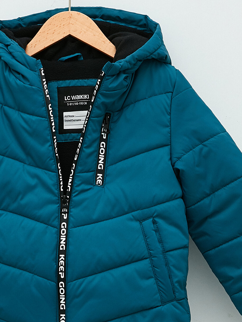 Hooded Printed Boys Puffer Coat