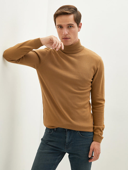 Turtleneck Long Sleeve Thin Men's Knitwear Sweater