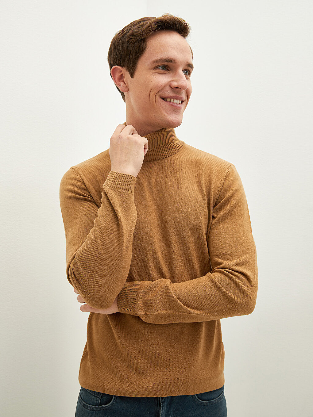 Turtleneck Long Sleeve Thin Men's Knitwear Sweater