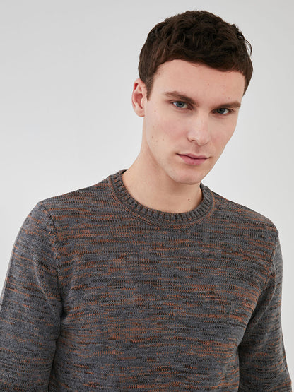 Crew Neck Long Sleeve Men's Knitwear Sweater