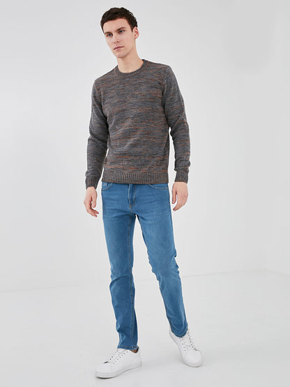 Crew Neck Long Sleeve Men's Knitwear Sweater