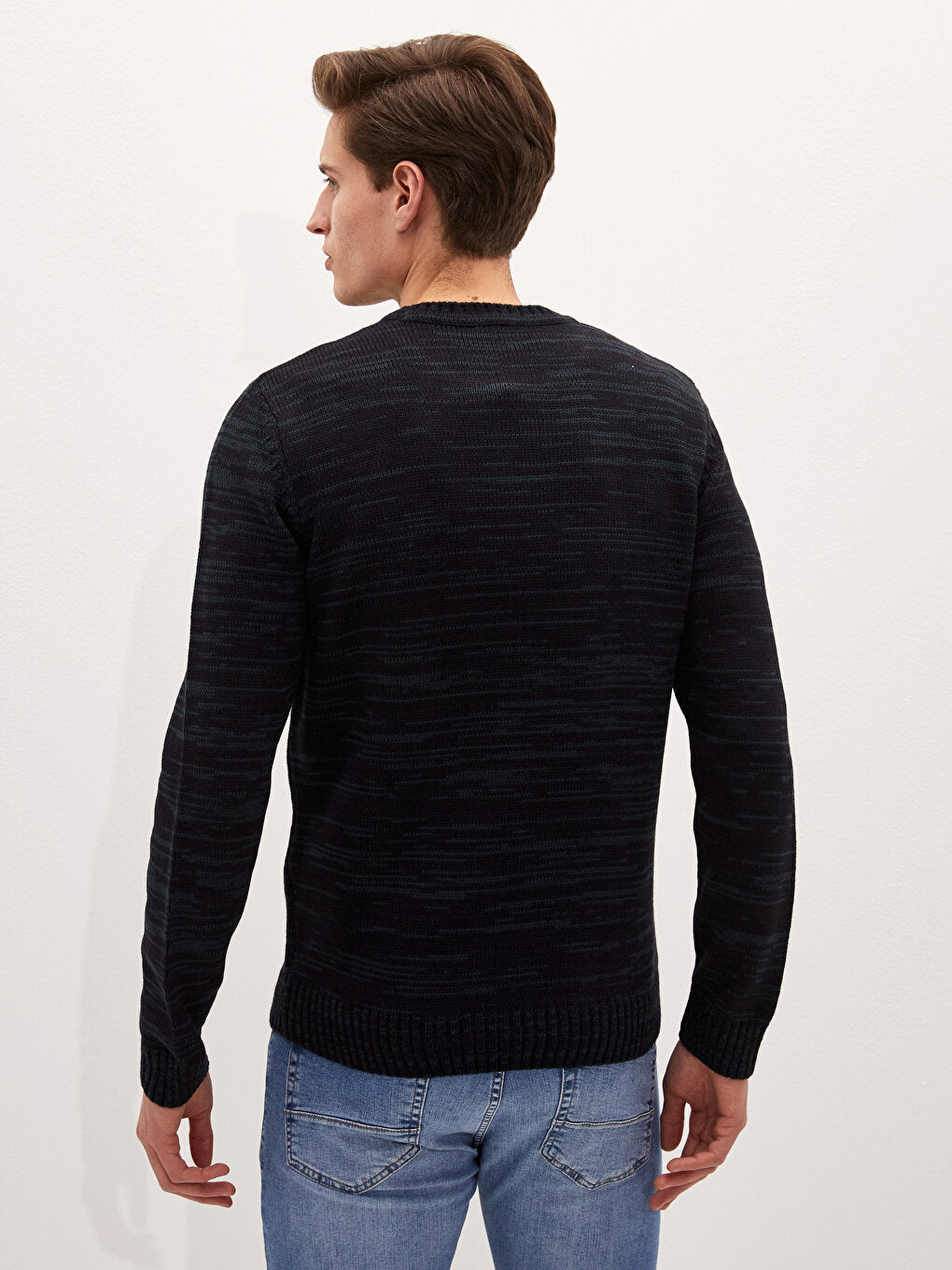 Crew Neck Long Sleeve Men's Knitwear Sweater