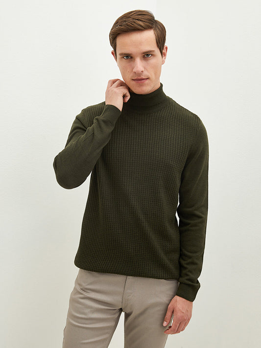 Turtleneck Long Sleeve Thin Men's Knitwear Sweater