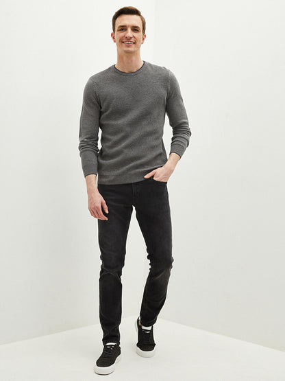 Crew Neck Long Sleeve Thin Men's Knitwear Sweater