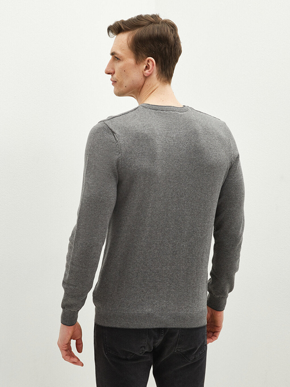 Crew Neck Long Sleeve Thin Men's Knitwear Sweater