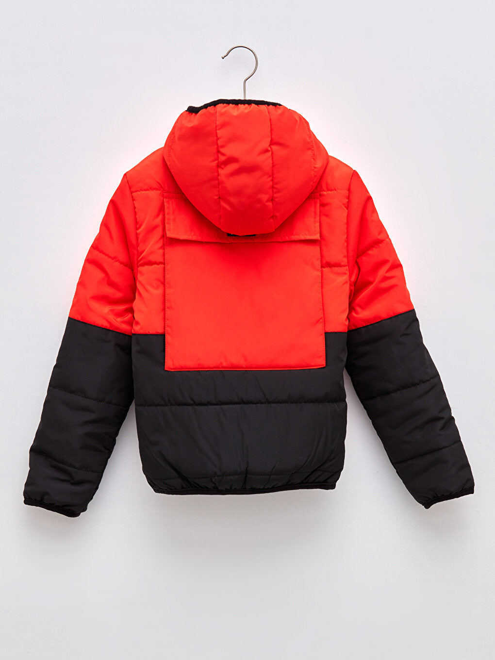 Hooded Color Block Boys Puffer Coat