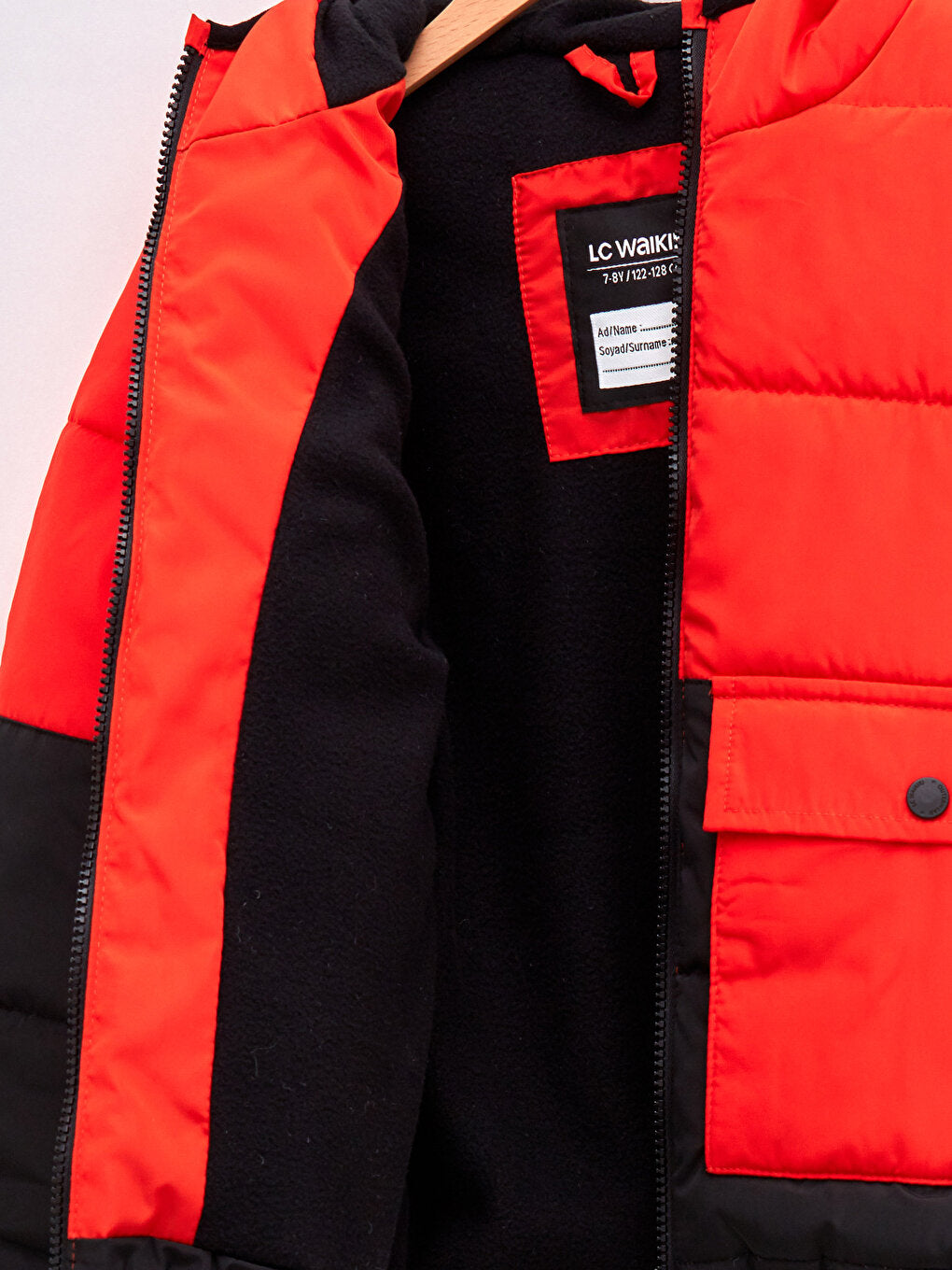 Hooded Color Block Boys Puffer Coat