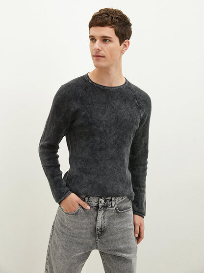 Crew Neck Long Sleeve Men's Knitwear Sweater