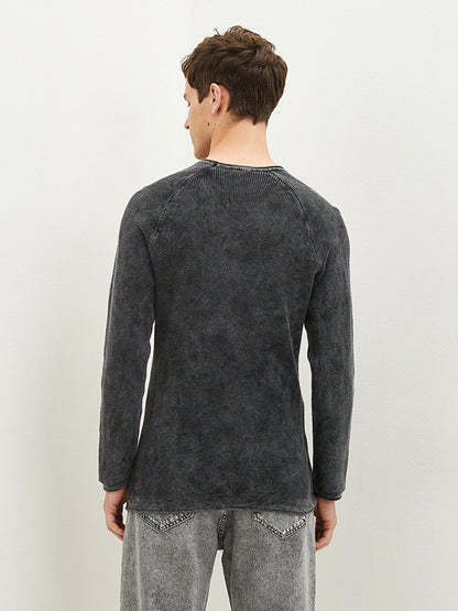 Crew Neck Long Sleeve Men's Knitwear Sweater