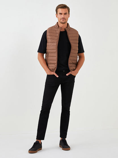 Slim Fit Stand Collar Slim Men's Vest