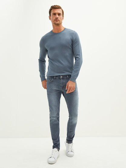 Crew Neck Long Sleeve Thin Men's Knitwear Sweater