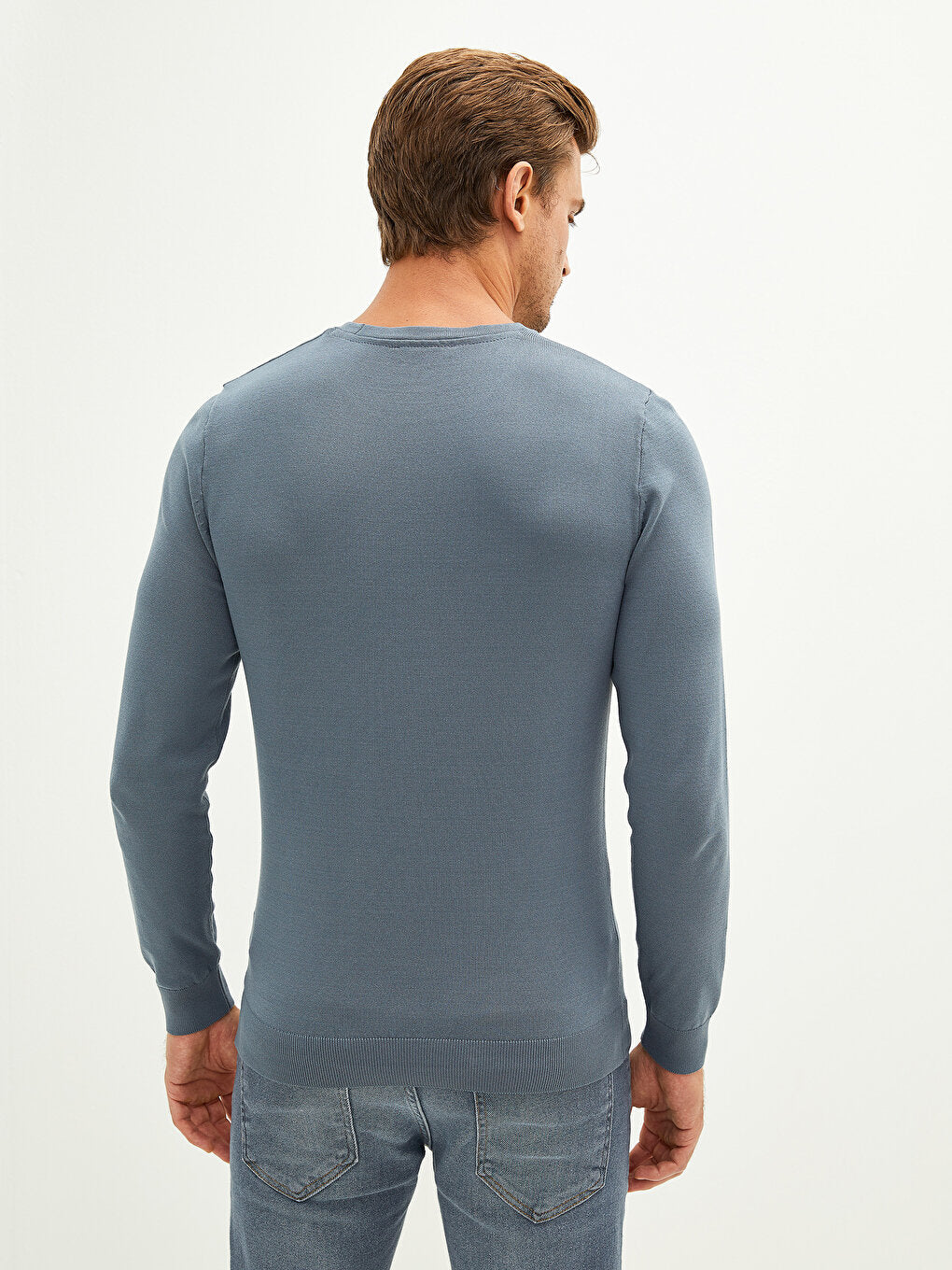 Crew Neck Long Sleeve Thin Men's Knitwear Sweater