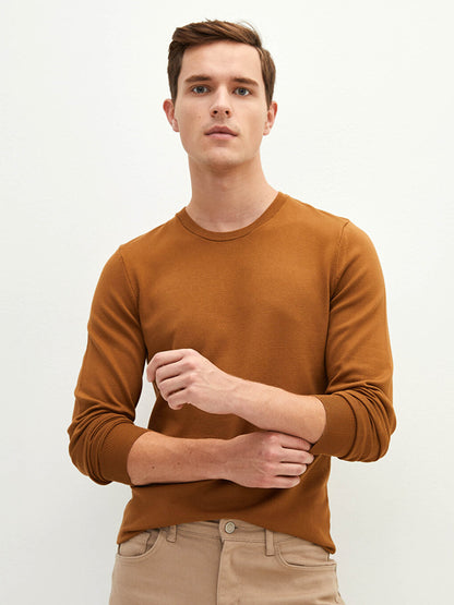 Crew Neck Long Sleeve Thin Men's Knitwear Sweater