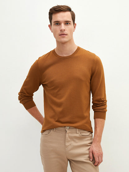 Crew Neck Long Sleeve Thin Men's Knitwear Sweater