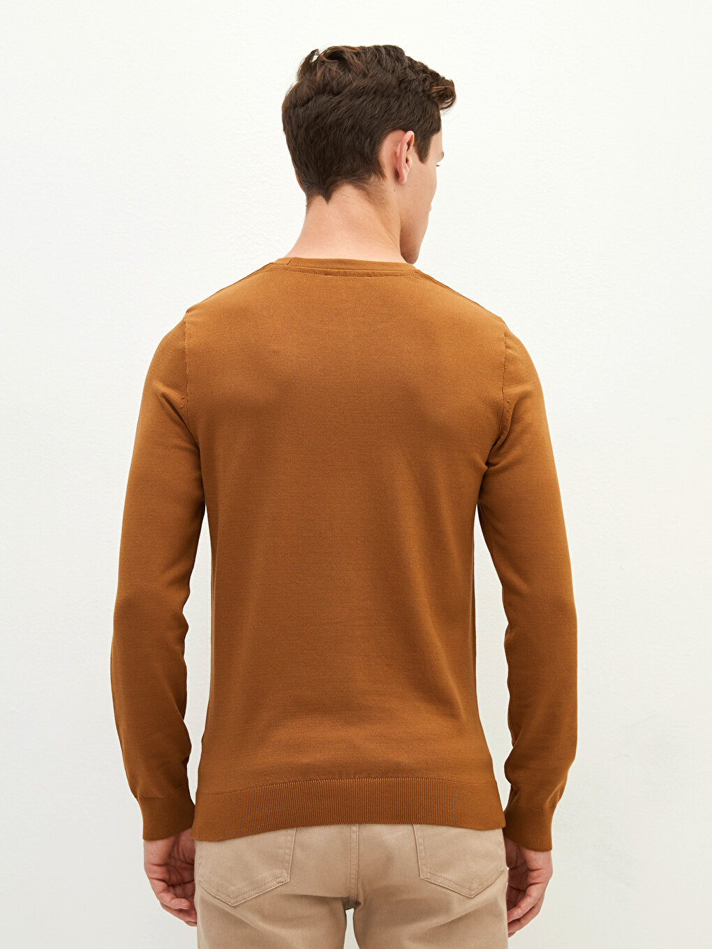 Crew Neck Long Sleeve Thin Men's Knitwear Sweater