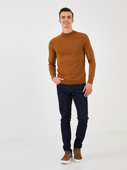 Half Turtleneck Long Sleeve Men's Knitwear Sweater