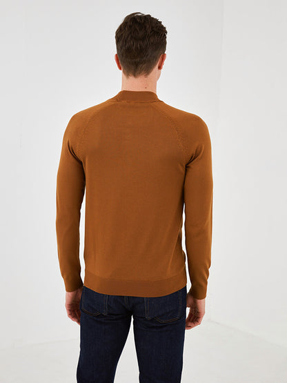 Half Turtleneck Long Sleeve Men's Knitwear Sweater