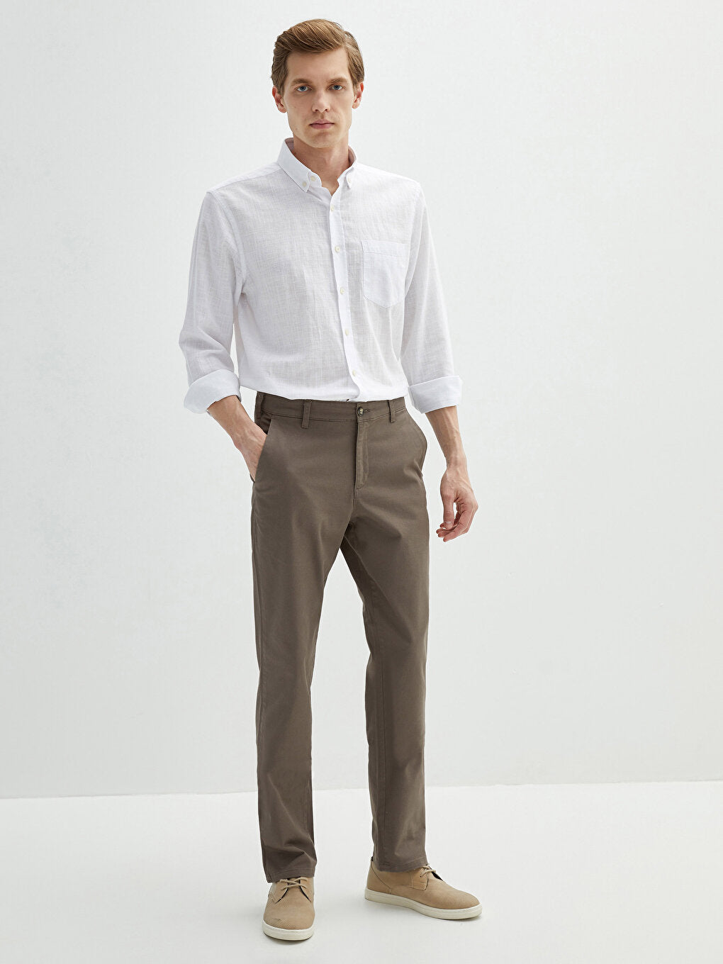 Normal Fit Gabardine Men's Chino Trousers