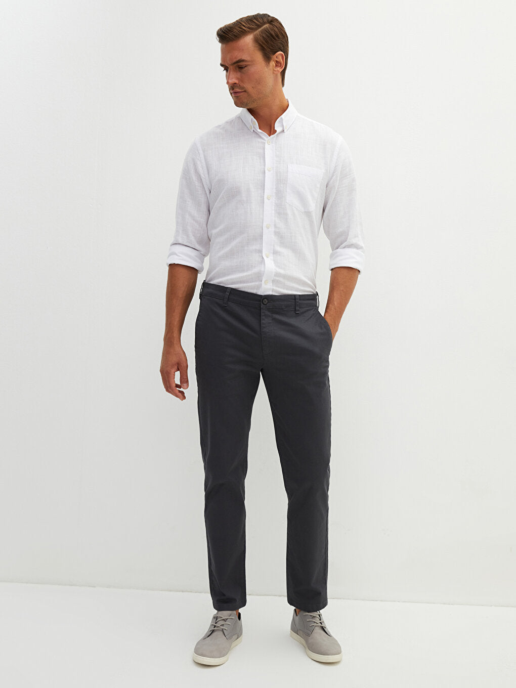 Slim Fit Gabardine Men's Chino Trousers